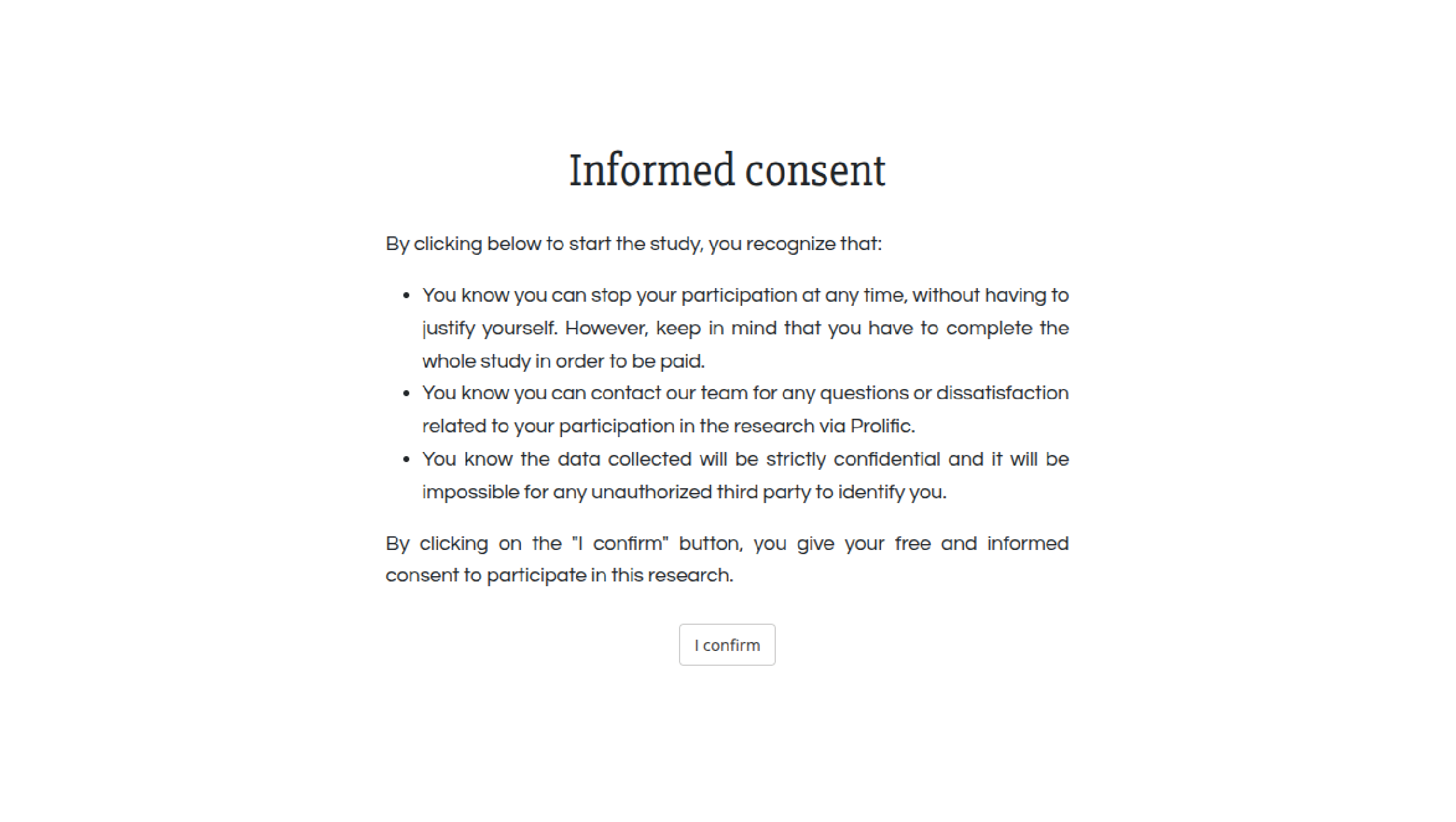 Example image of the vaast - Consent page